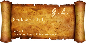 Grotter Lili névjegykártya